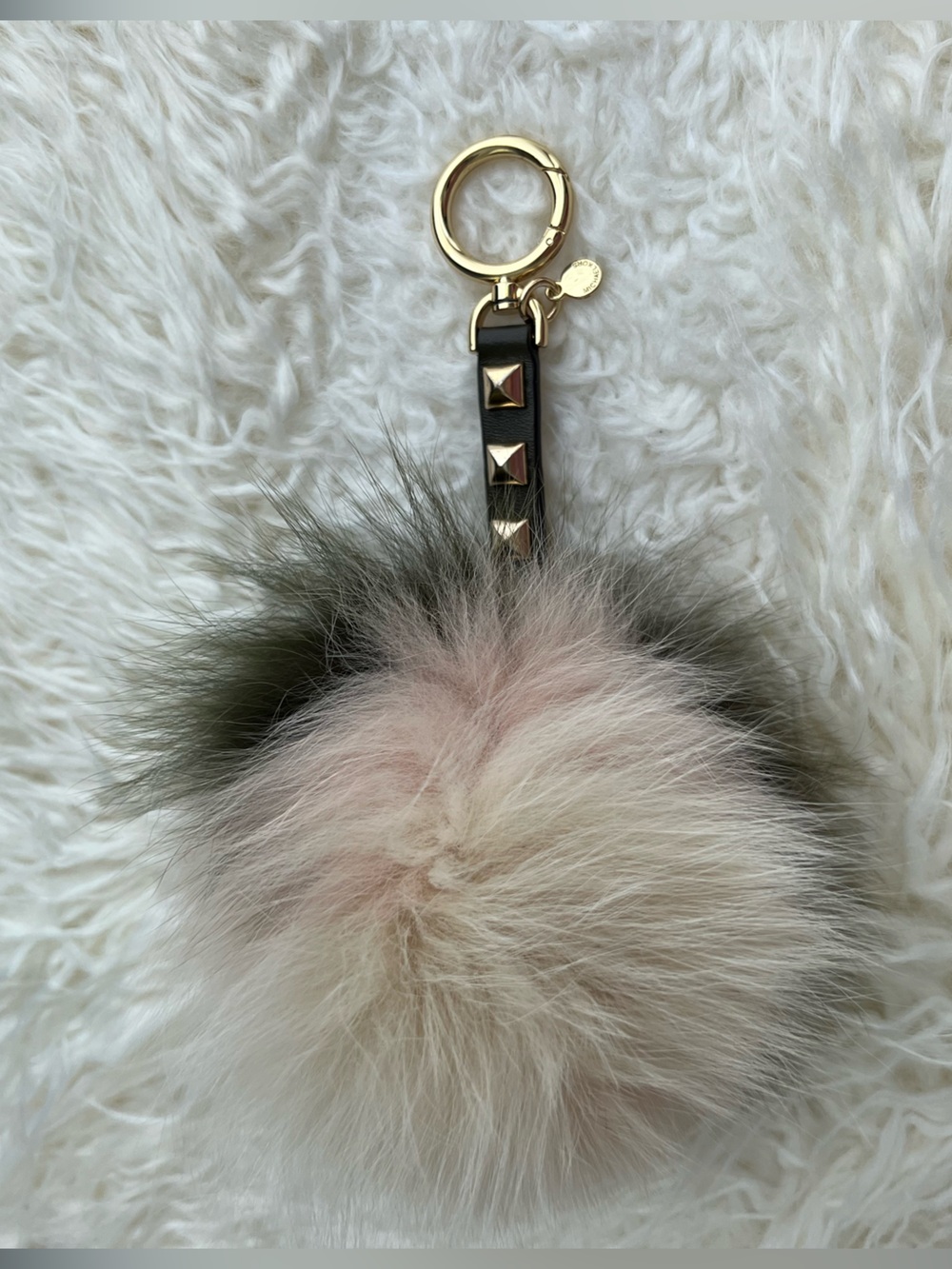 Michael Kors Studded Fur Pom Pom Lollipop Bag Charm.